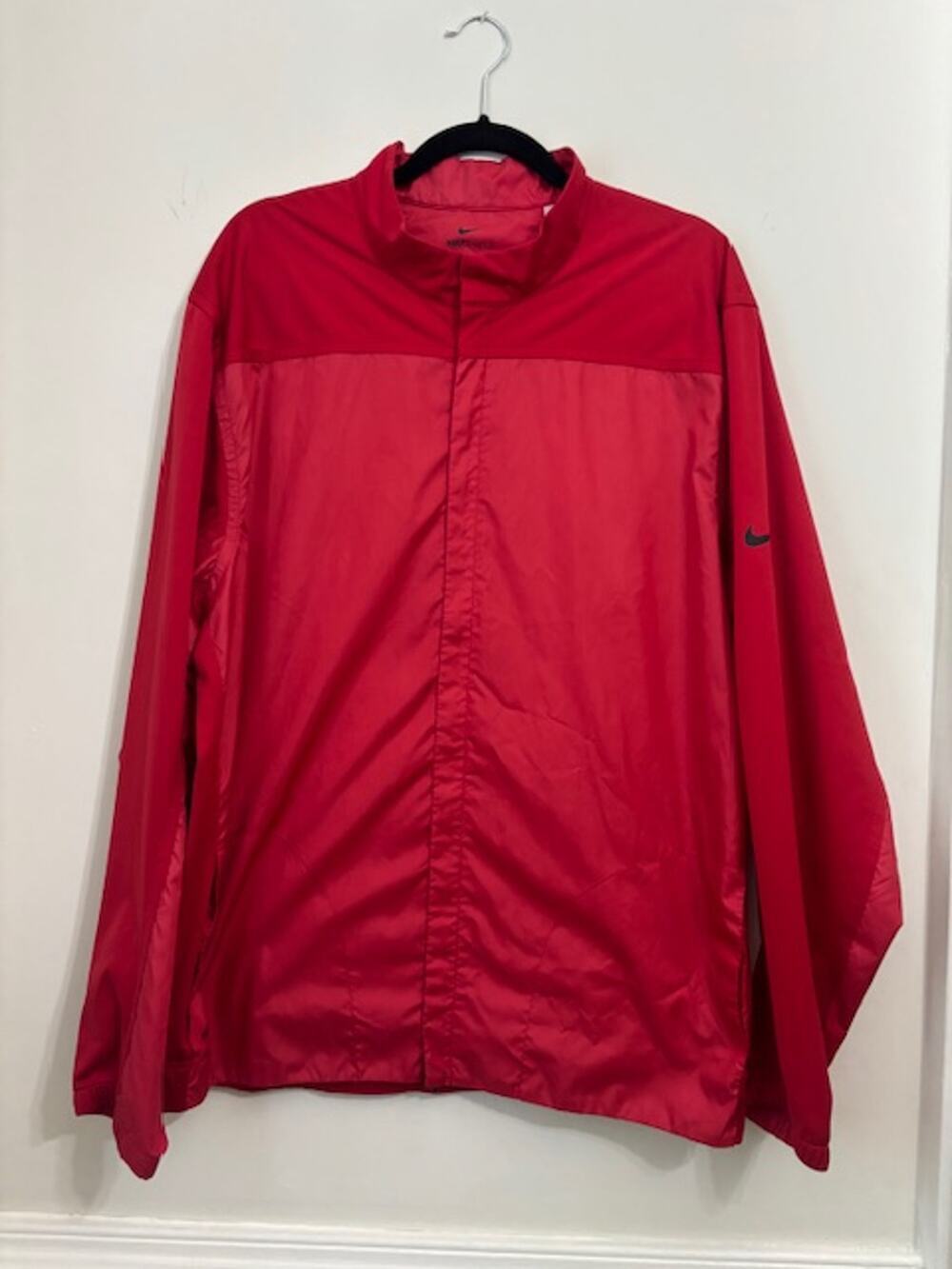 Nike Golf Jacket Windbreaker Full Zip XL Red Waterproof Lightweight